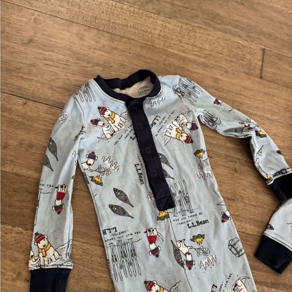 3T twin toddler Kids LL Bean pajamas, set of 2, snap front winter sport design - Picture 5 of 7